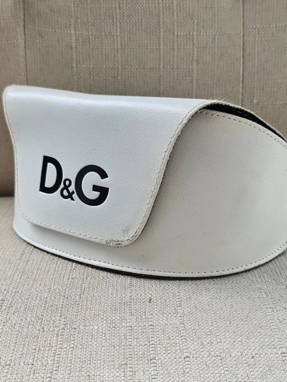 Vintage Dolce & Gabbana Eyeglasses Case White Leather Semi hard Case only - Picture 2 of 12